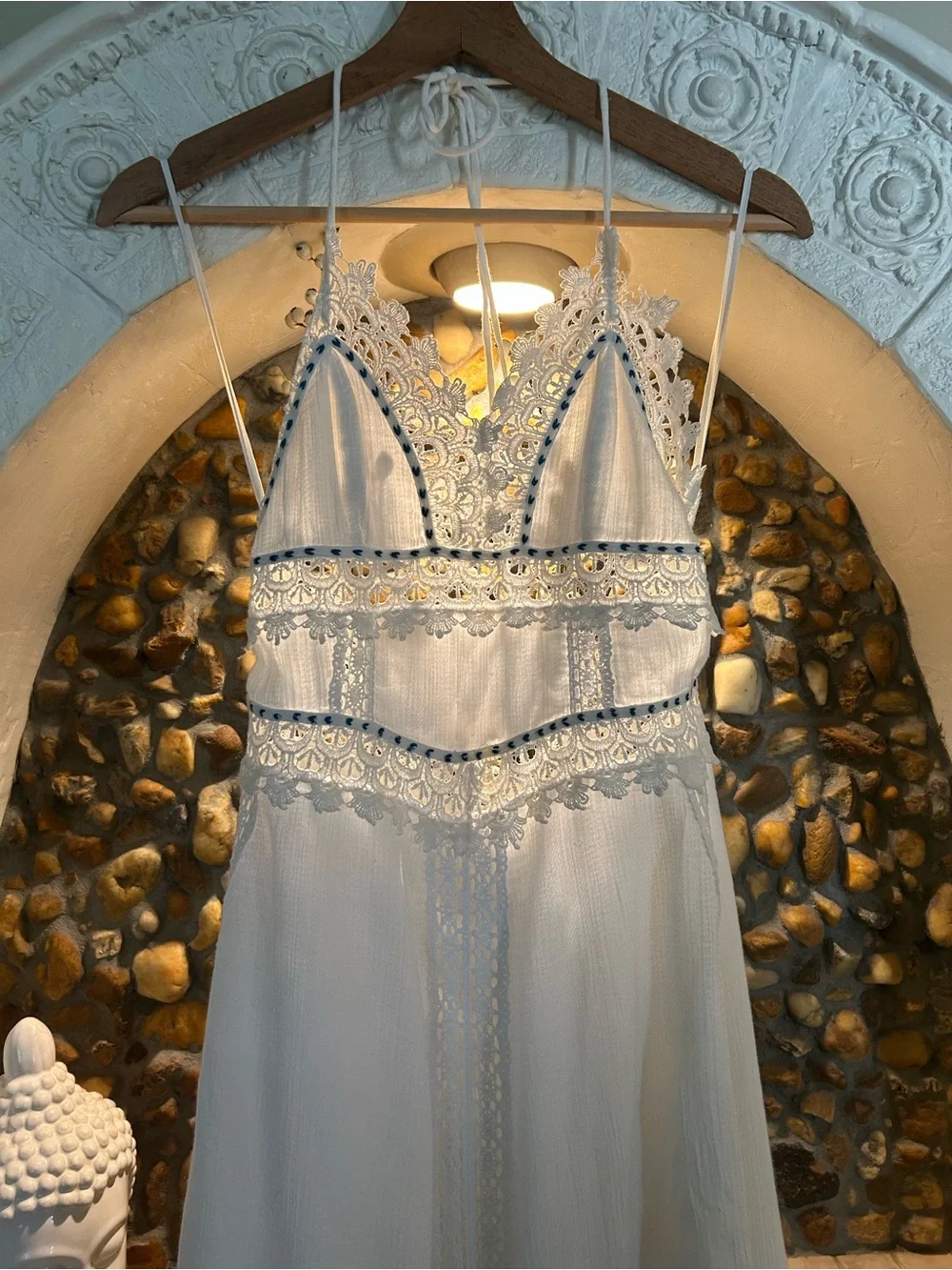 Free People Bohemian White Maxi Dress - Size 0 - Picture 3 of 9